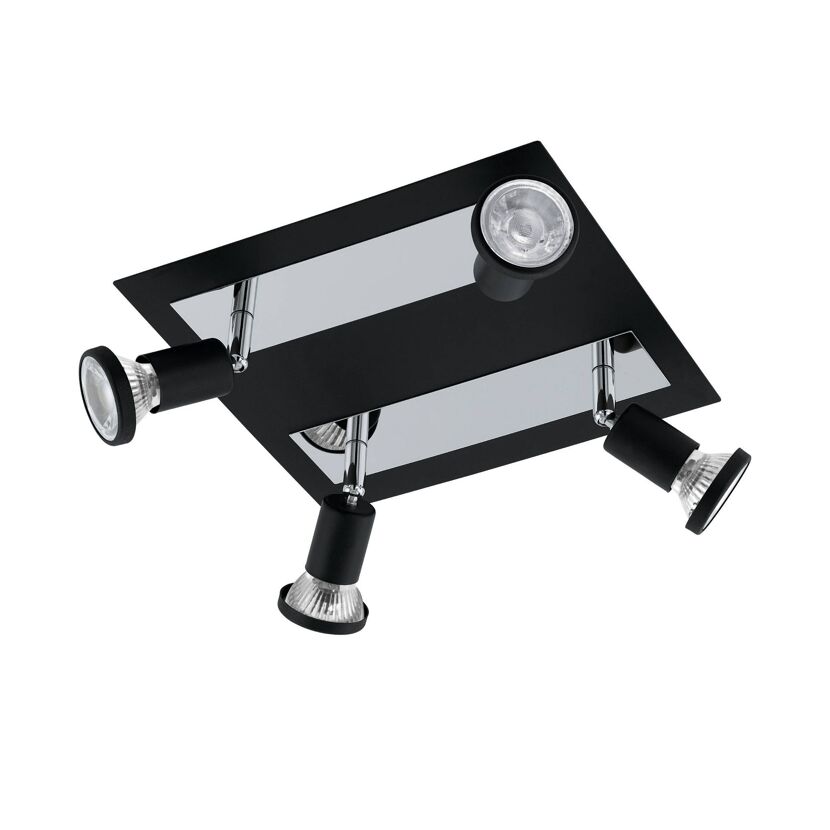 LED-Strahler 'SARRIA' schwarz/chromfarben 24 x 26 cm