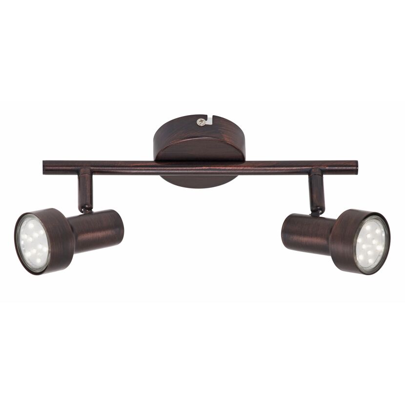 LED-Wohnraumstrahler 'Rost' 2-flammig 250 lm kupferfarben