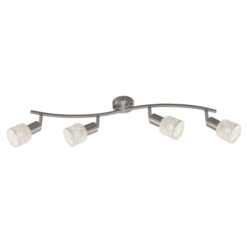 Wohnraumstrahler 'Nature Tube' 4-flammig max. 5,5 W nickelfarben