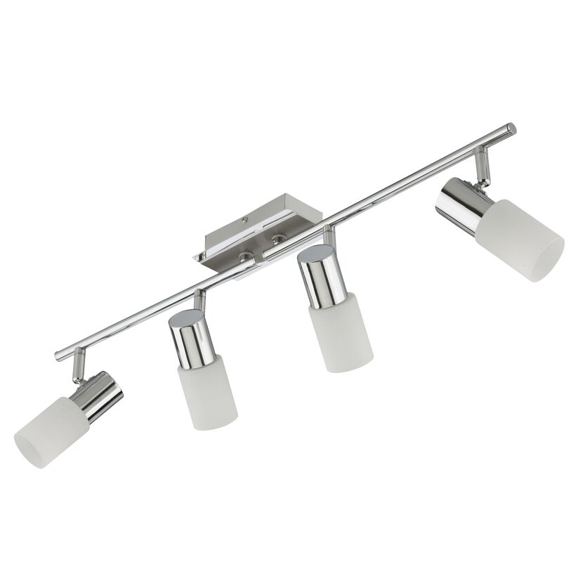 Vierflammiger LED-Strahler Lara, Chrom-Alu