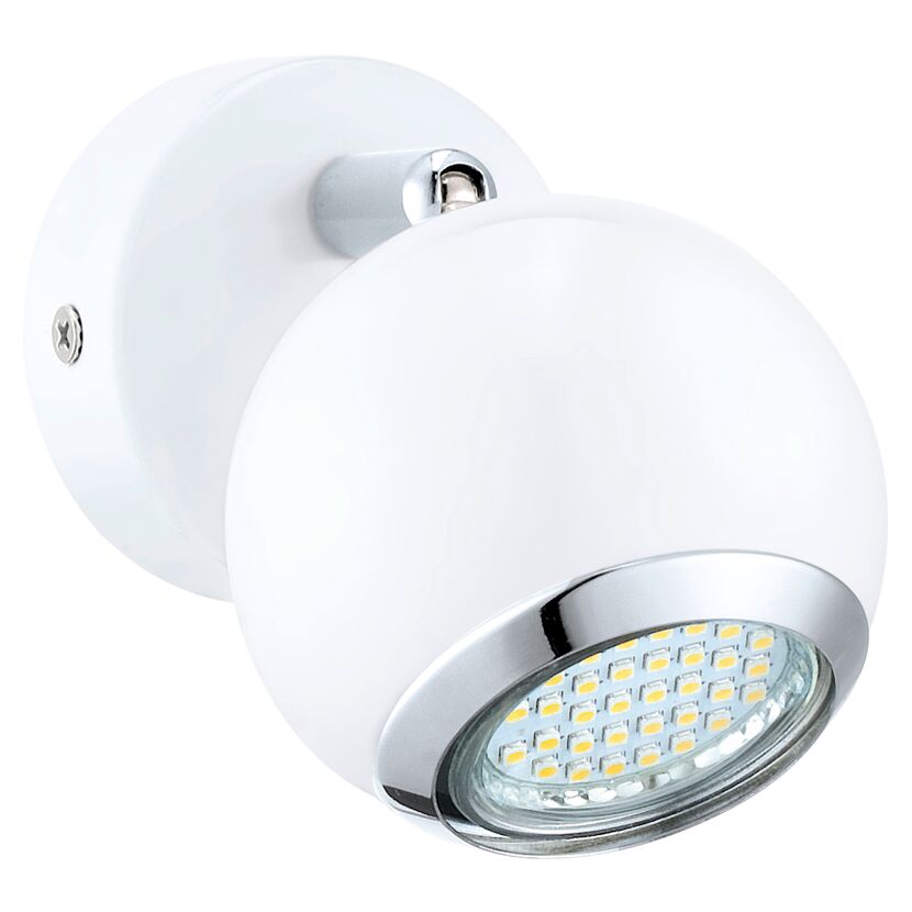 Weißer LED-Strahler Bimeda mit Chromrand