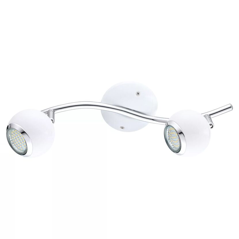 Weiße LED-Wandleuchte Bimeda mit zwei Strahlern