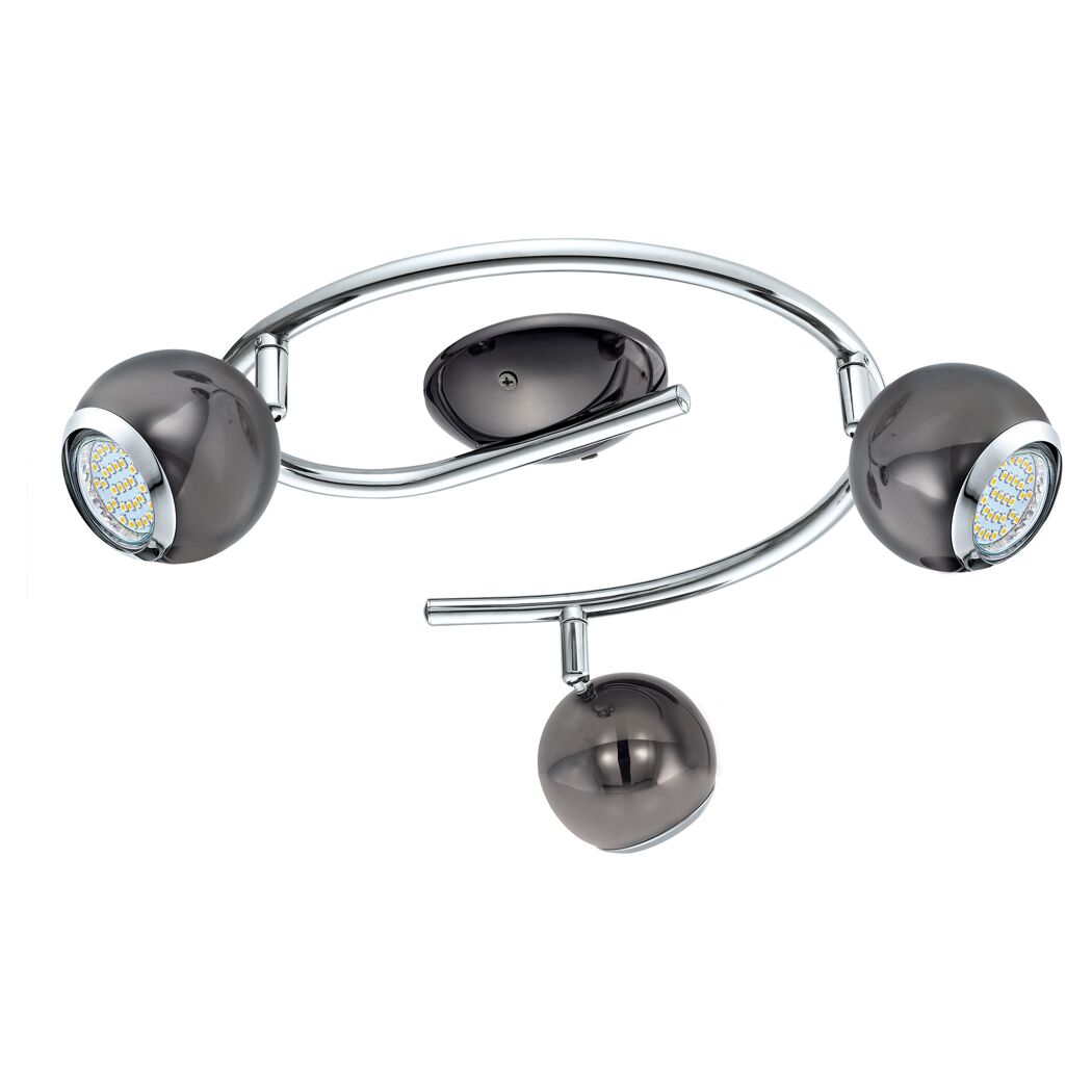 LED-Strahler Bimeda 3flg., schwarz/chrom