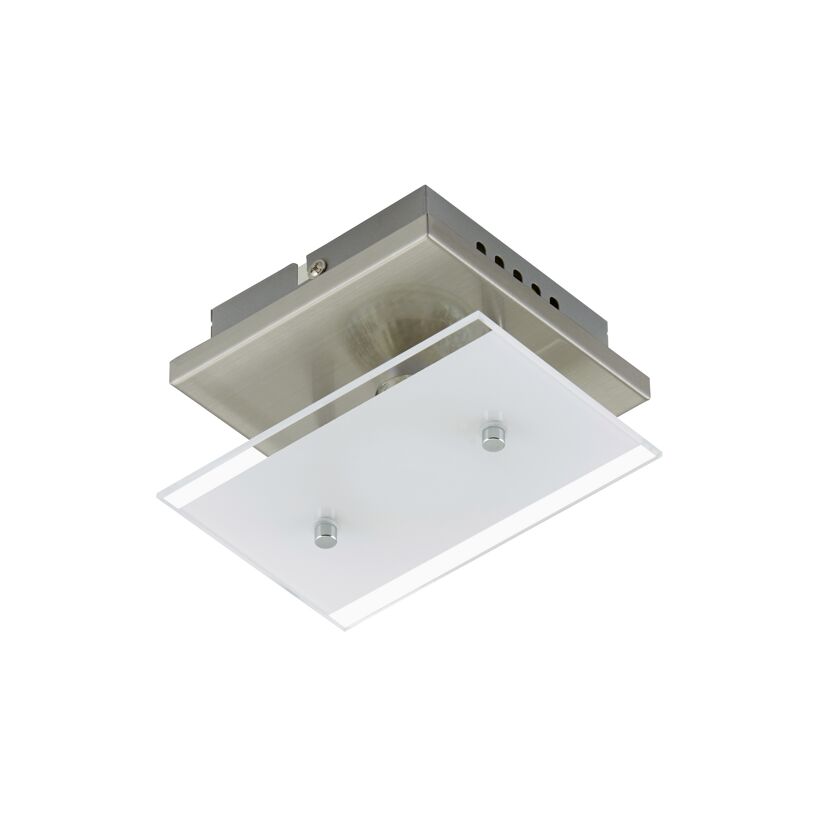 Nickel-Deckenleuchte mit Glasabdeckung