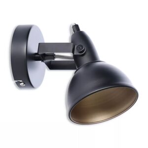 Wandstrahler 1-flammig schwarz/gold Ø 105 mm
