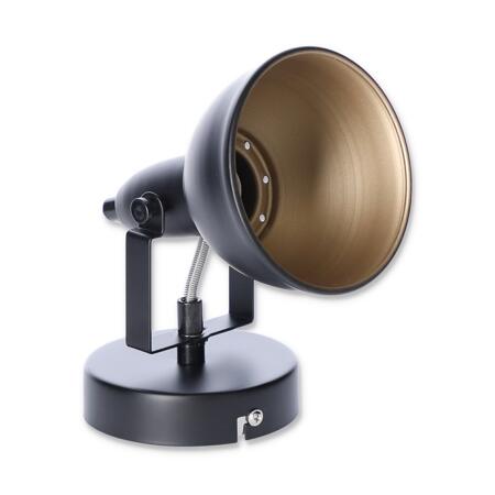 3. Bild von Wandstrahler 1-flammig schwarz/gold Ø 105 mm