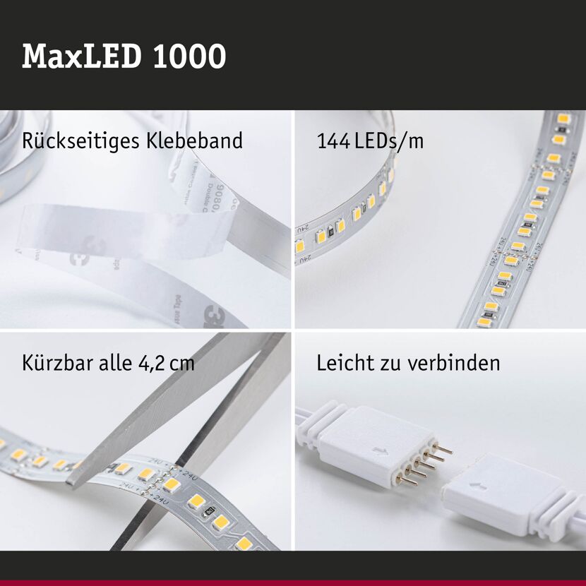 Function Max LED 1000 Strip 1 m Tageslichtweiß 11,5 W 24 V Silber