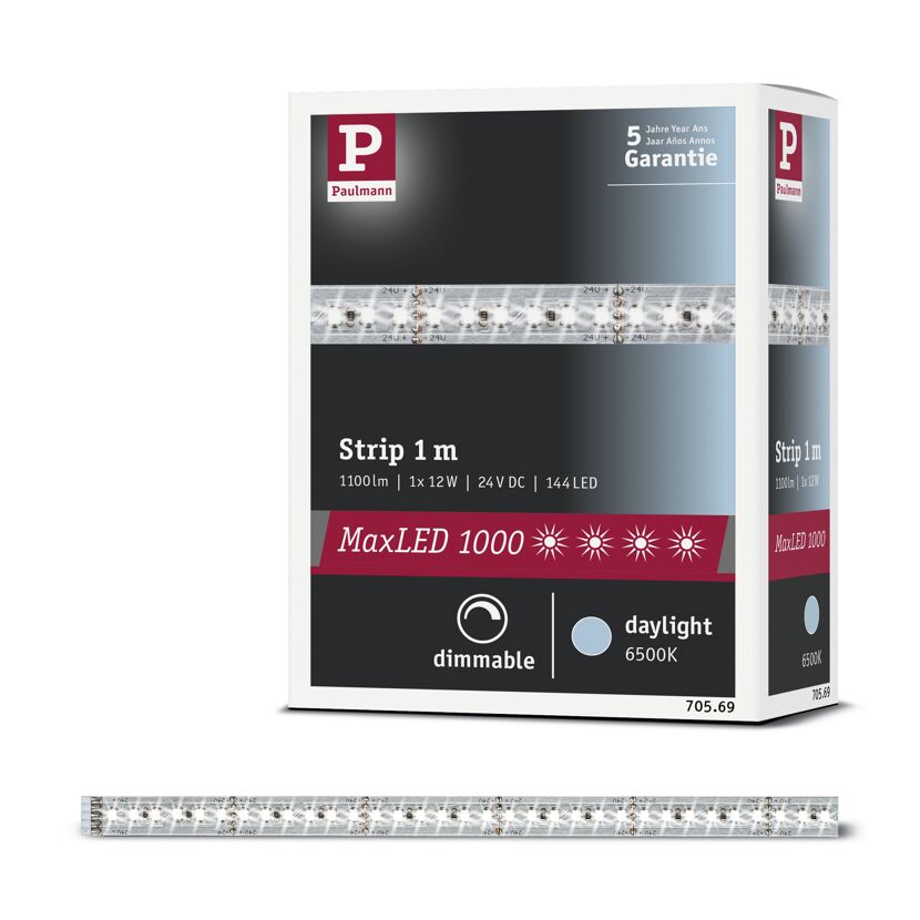 Function Max LED 1000 Strip 1 m Tageslichtweiß 11,5 W 24 V Silber