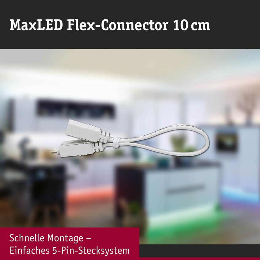 Function MaxLED Flex-Connector 10 cm Weiß Kunststoff