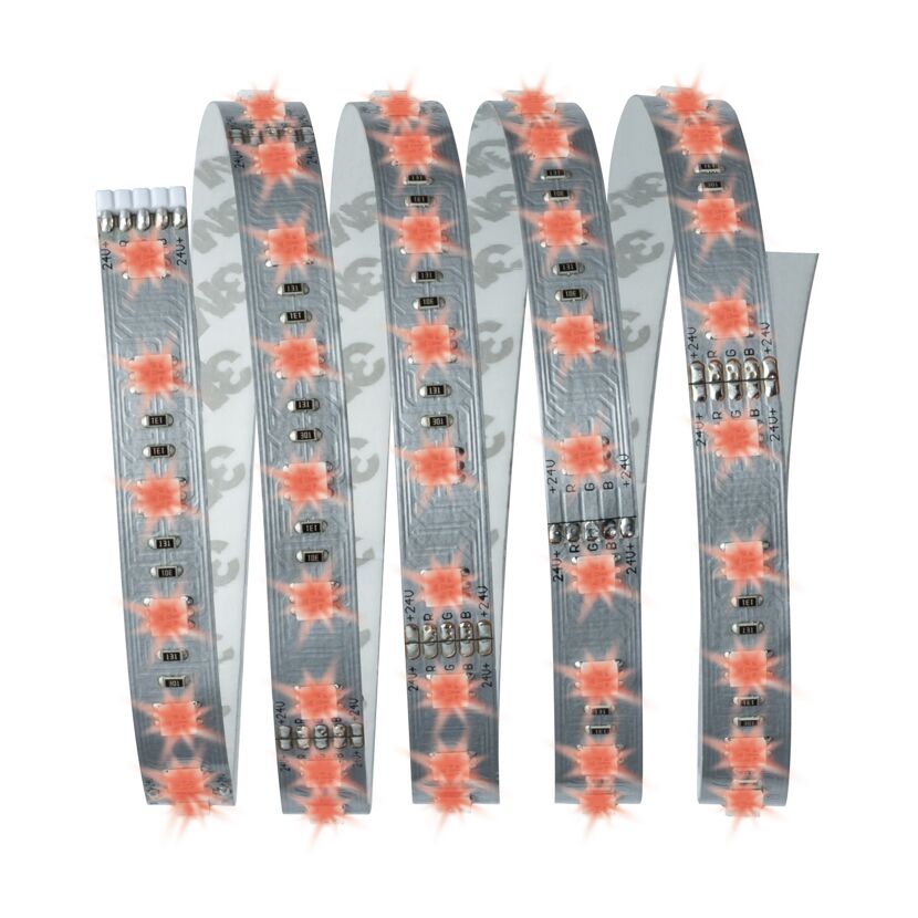 Aufgerolltes LED-Band mit roten Lichtern