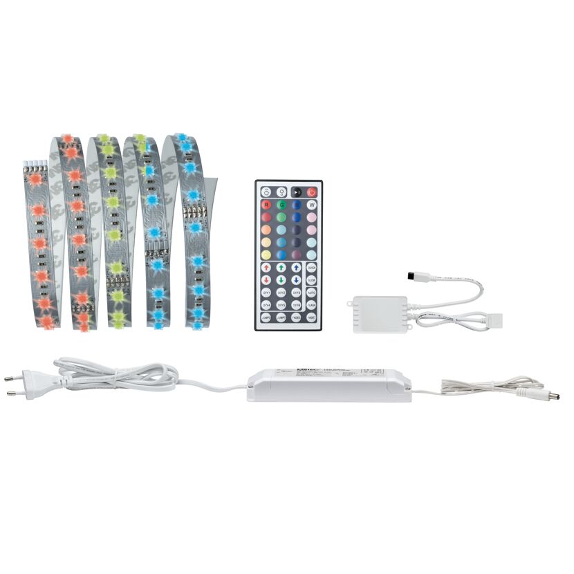 LED-Streifen, Netzteil, Fernbedienung und Kabel