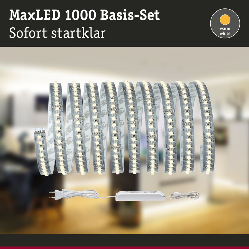 Function MaxLED 1000 Basisset 3m Warmweiß 40 W 230/24V 75VA Silber