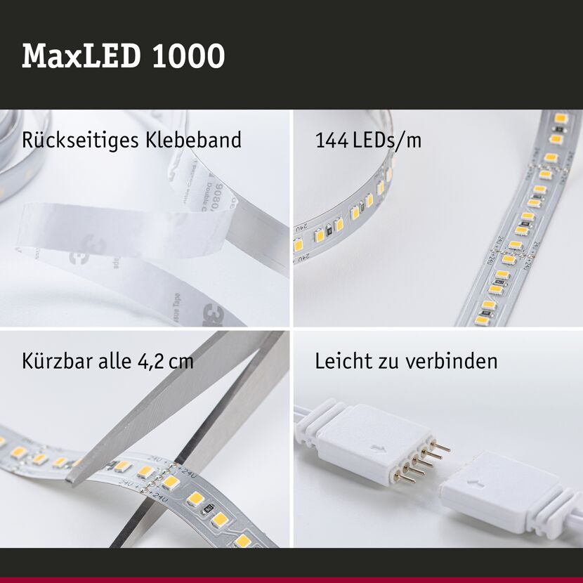 Function MaxLED 1000 Basisset 3m Tageslichtweiß 34 W 230/24 V 60 VA Silber