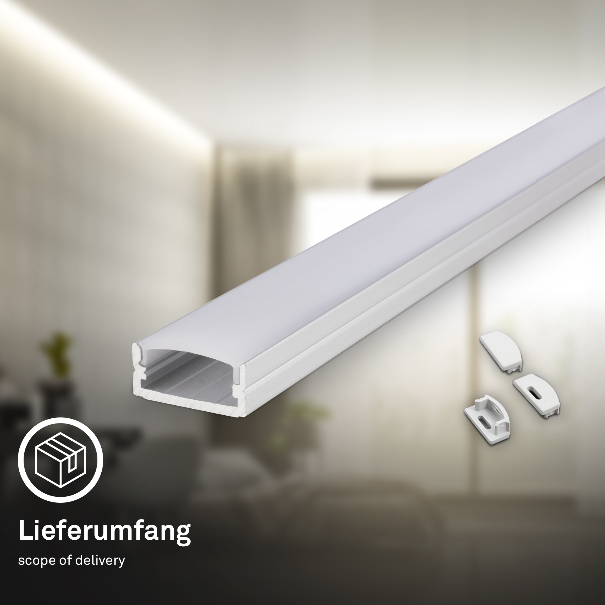 Profilleiste 'Light Bar BL7000' aluminiumfarben 2 m