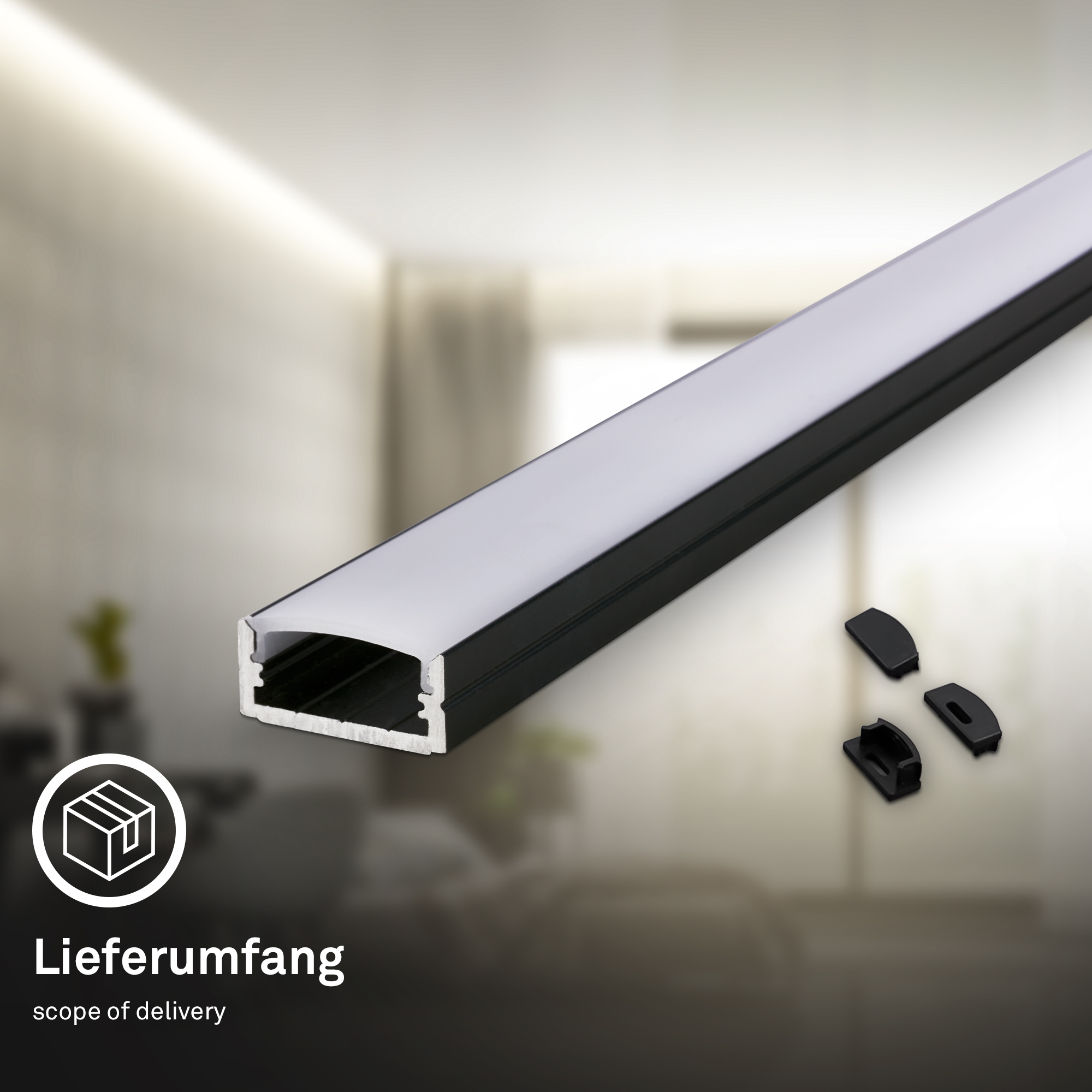 Profilleiste 'Light Bar BL7000' schwarz 2 m