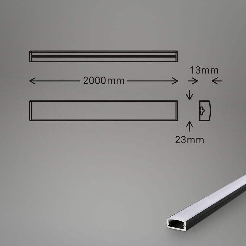 Profilleiste 'Light Bar BL7000' schwarz 2 m