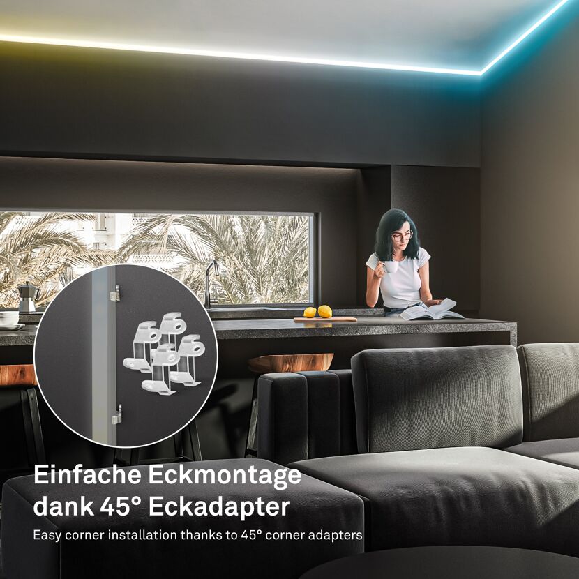 Clip zur Eckmontage weiß 4 Stück