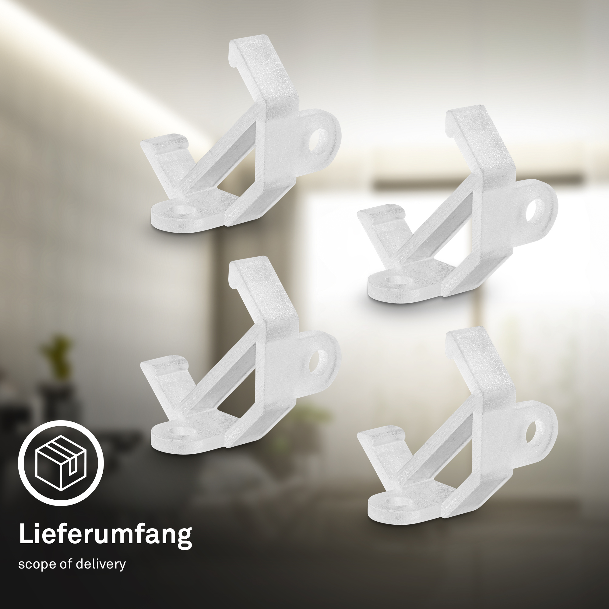 Clip zur Eckmontage weiß 4 Stück