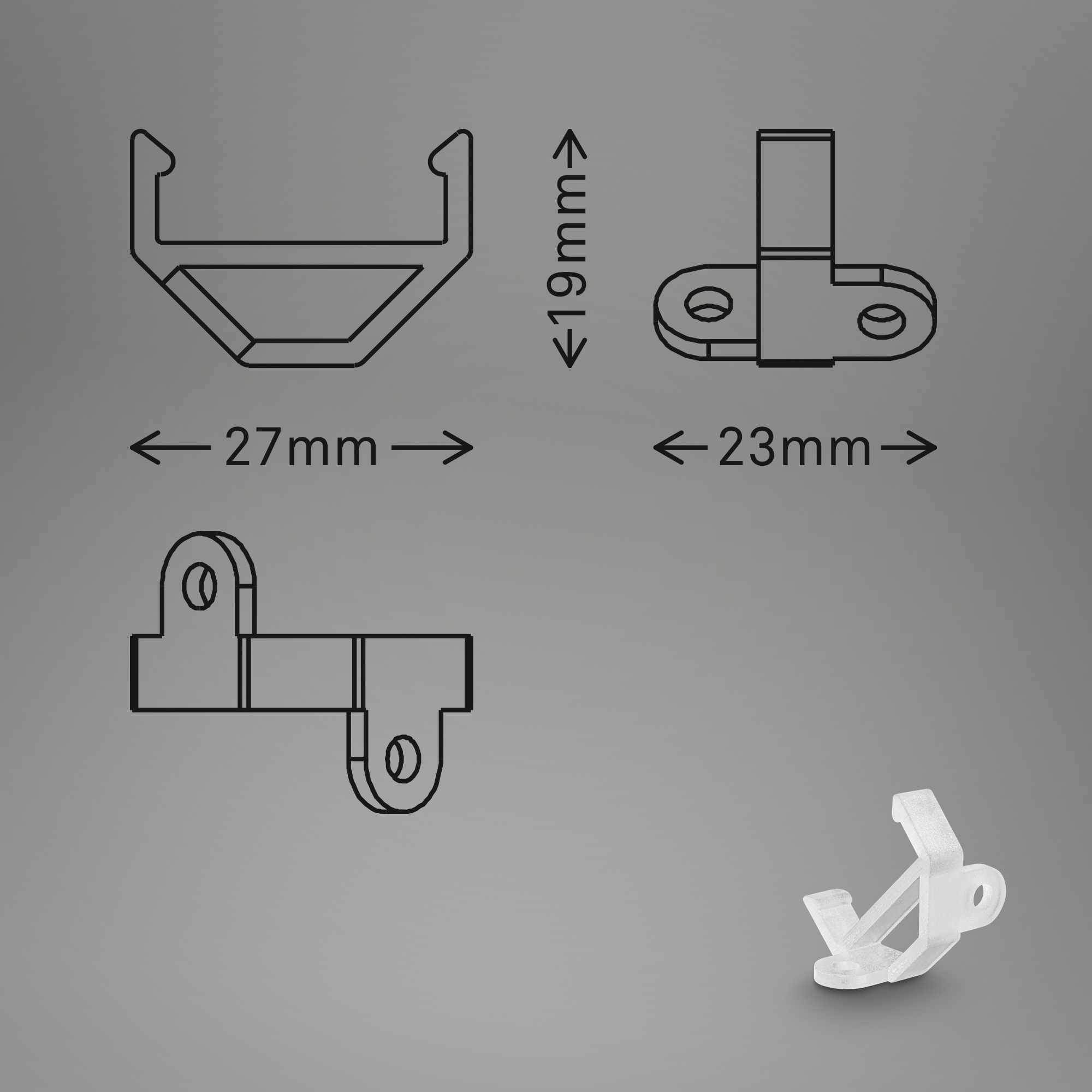 Clip zur Eckmontage weiß 4 Stück
