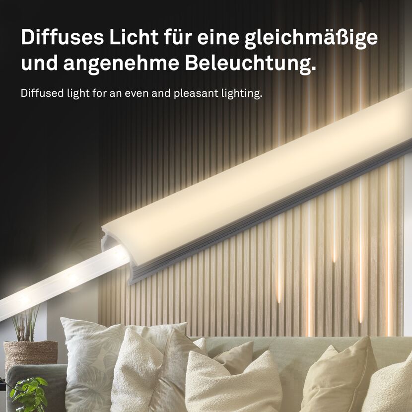 LED-Lichtleiste an Wohnzimmerwand
