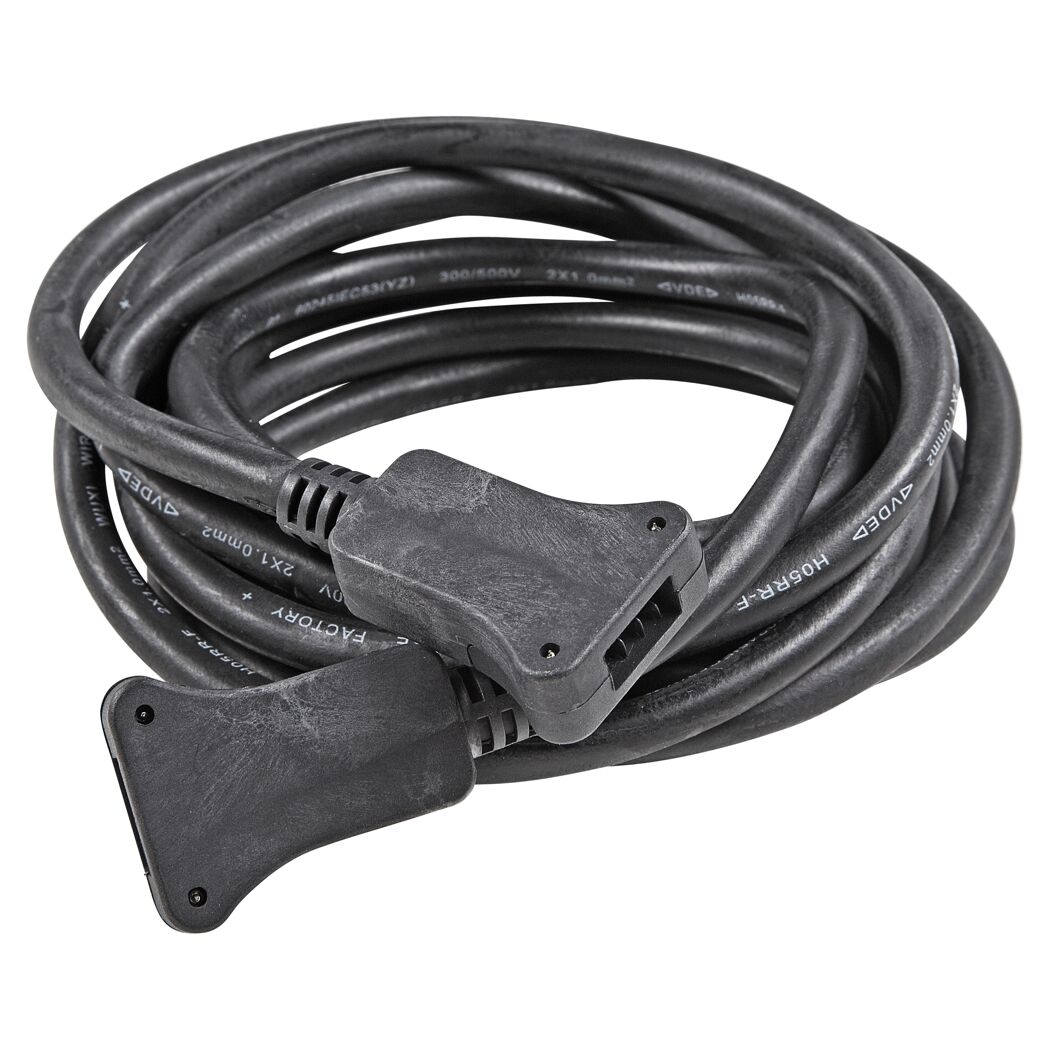 Schwarzes, gerolltes Kabel mit Steckern