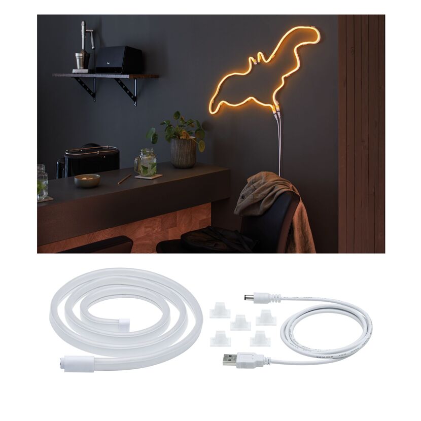 LED Neon Flex Leuchte Fledermaus orange