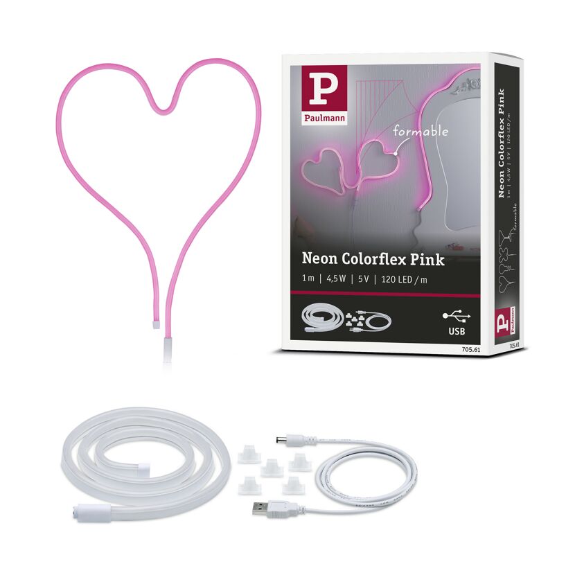 Neon-Streifen 'Colorflex' 1 m 4,5 W 10 lm pink USB