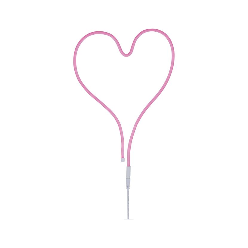 Pinkfarbener Neon-Herz-Lichtschlauch