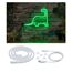 Grüner Neon-Dinosaurier und Zubehör.
