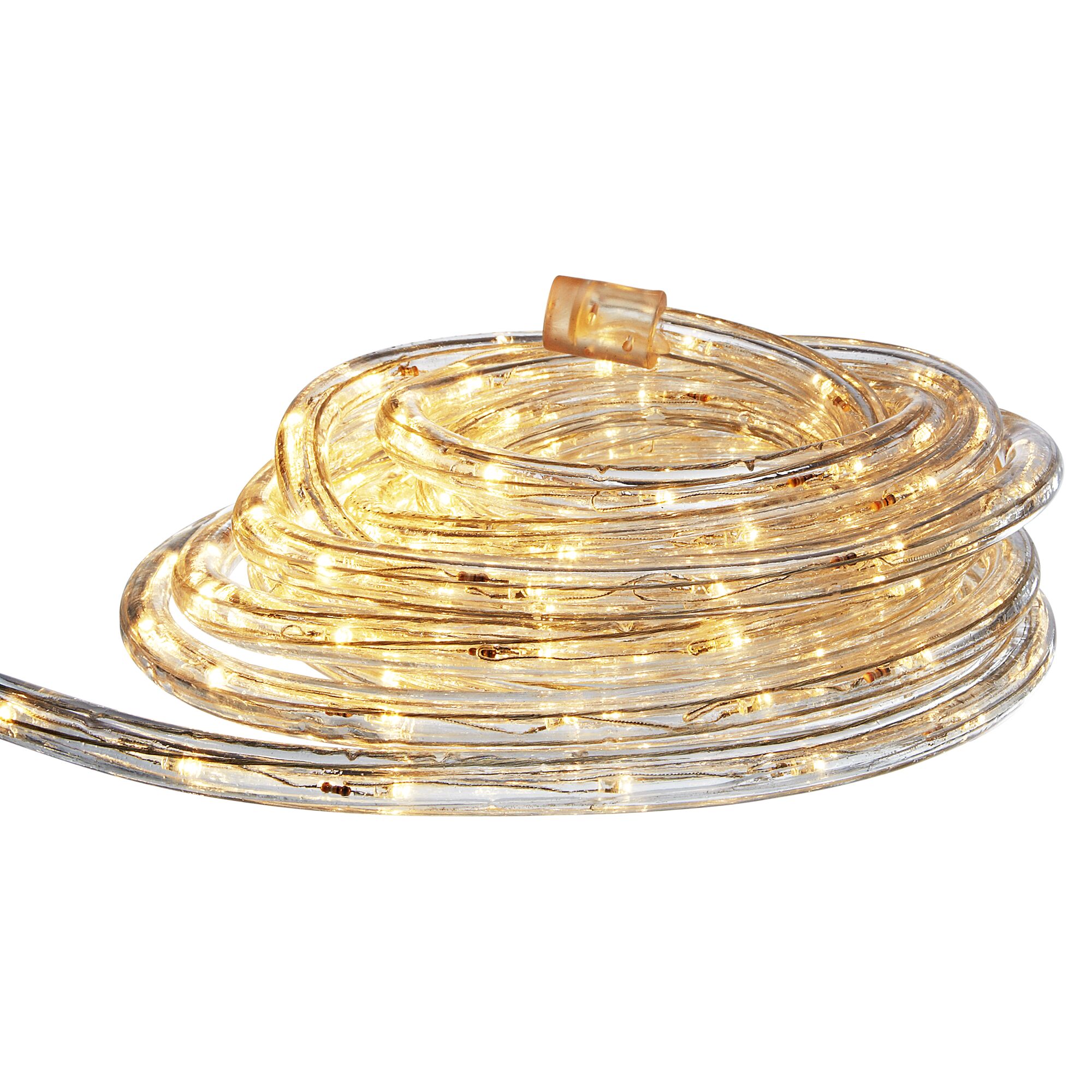 Aufgerollter LED-Lichtschlauch, warmweiß