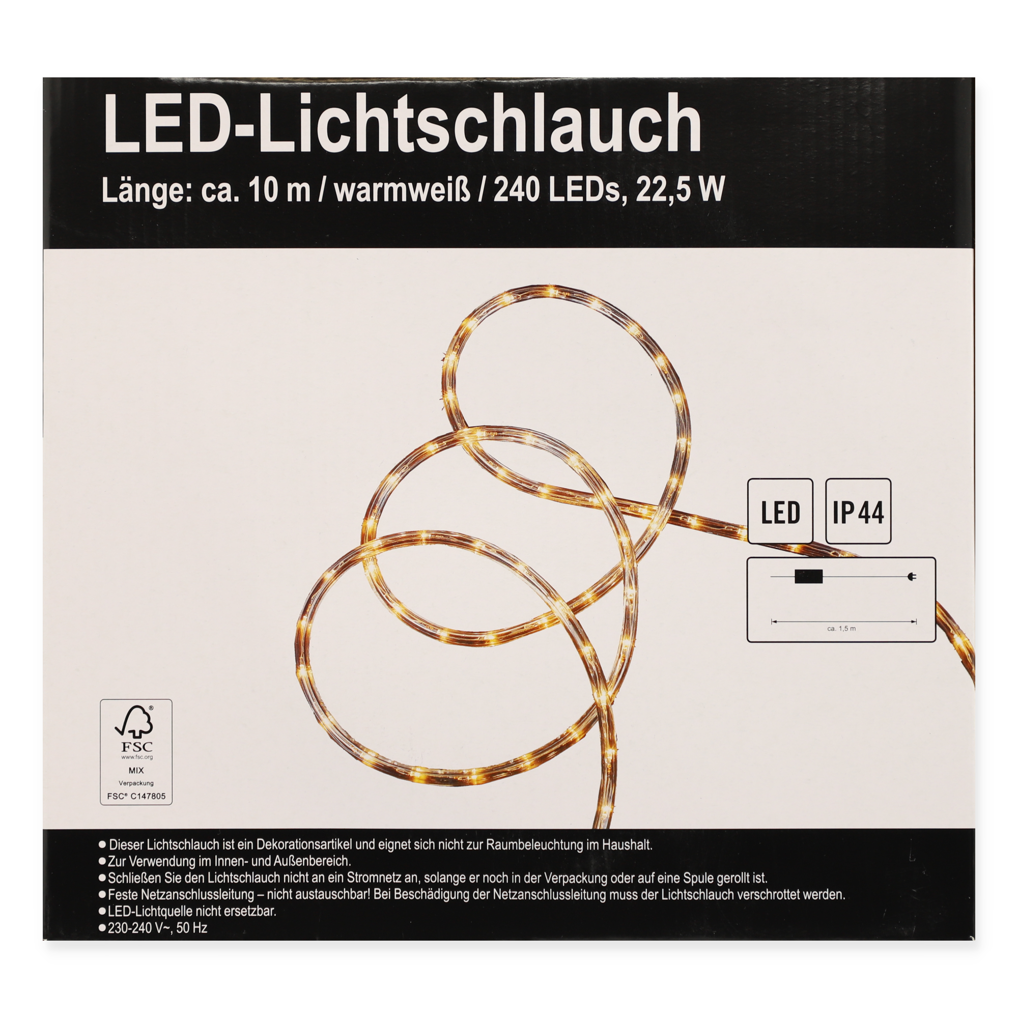 LED-Lichtschlauch 240 LEDs warmweiß 10 m + product picture