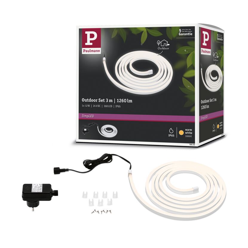 LED-Strip 'SimpLED Outdoor Warmweiß Komplettset' 3 m 12 W Weiß