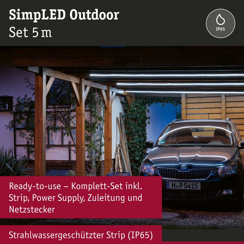 LED-Streifen 'SimpLED' chromfarben 5 m 20 W