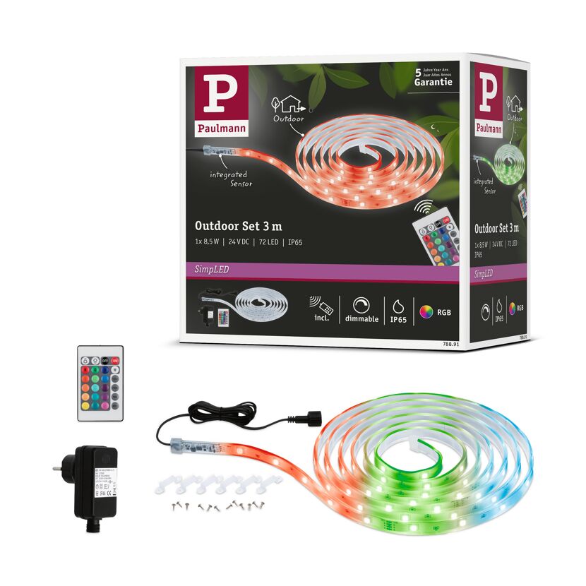 LED-Strip 'SimpLED Outdoor RGB Komplettset' 3 m 8,5 W Transparent