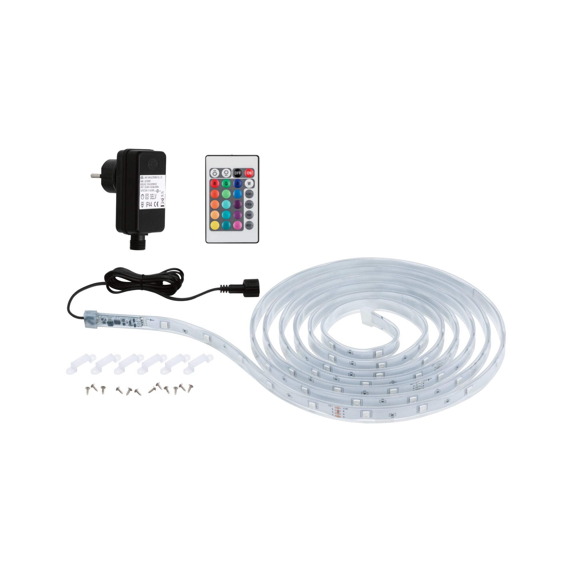 LED-Strip mit Fernbedienung, Netzteil und Montagematerial