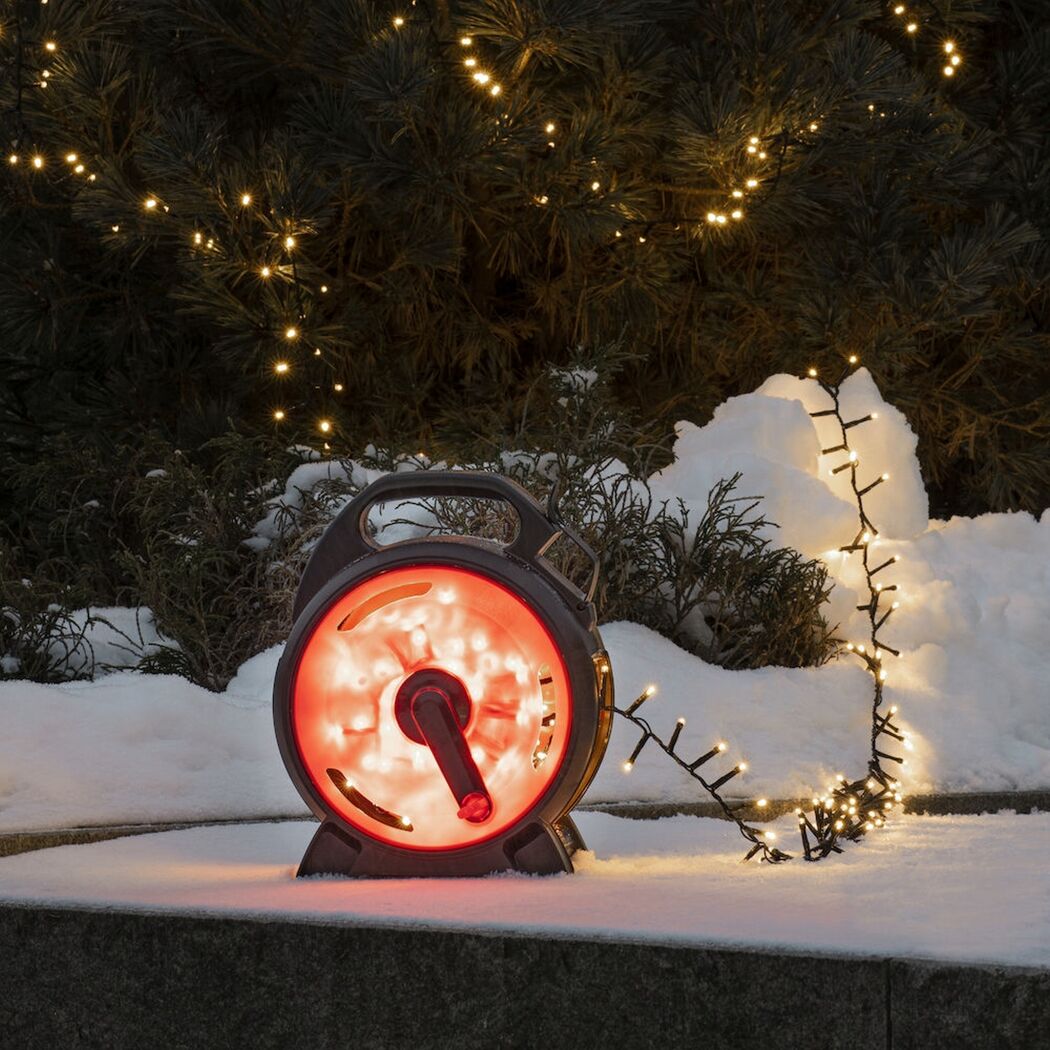 LED-Lichterkette mit Aufroller 400 LEDs bernsteinfarben 1878 cm