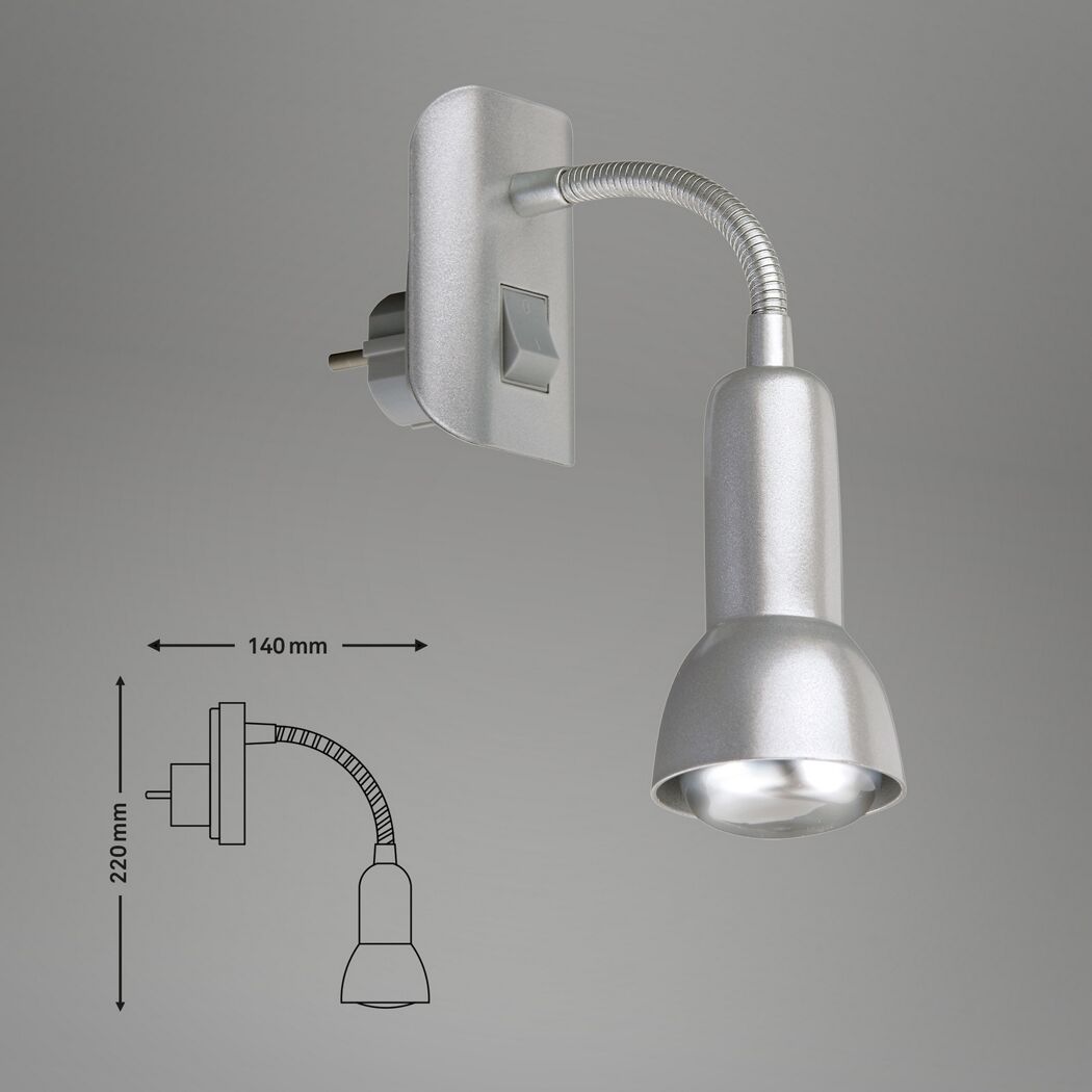 Steckerlampe 'Fiche' E14 25 W 22 x 7 cm