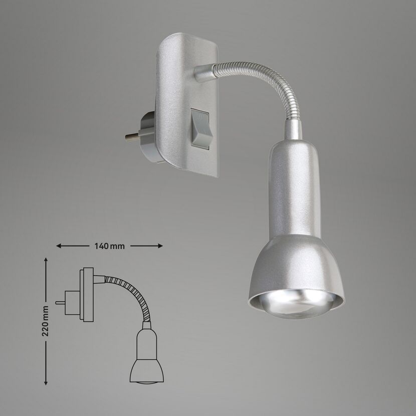 Steckerspot 'Fix & Easy' titanfarben