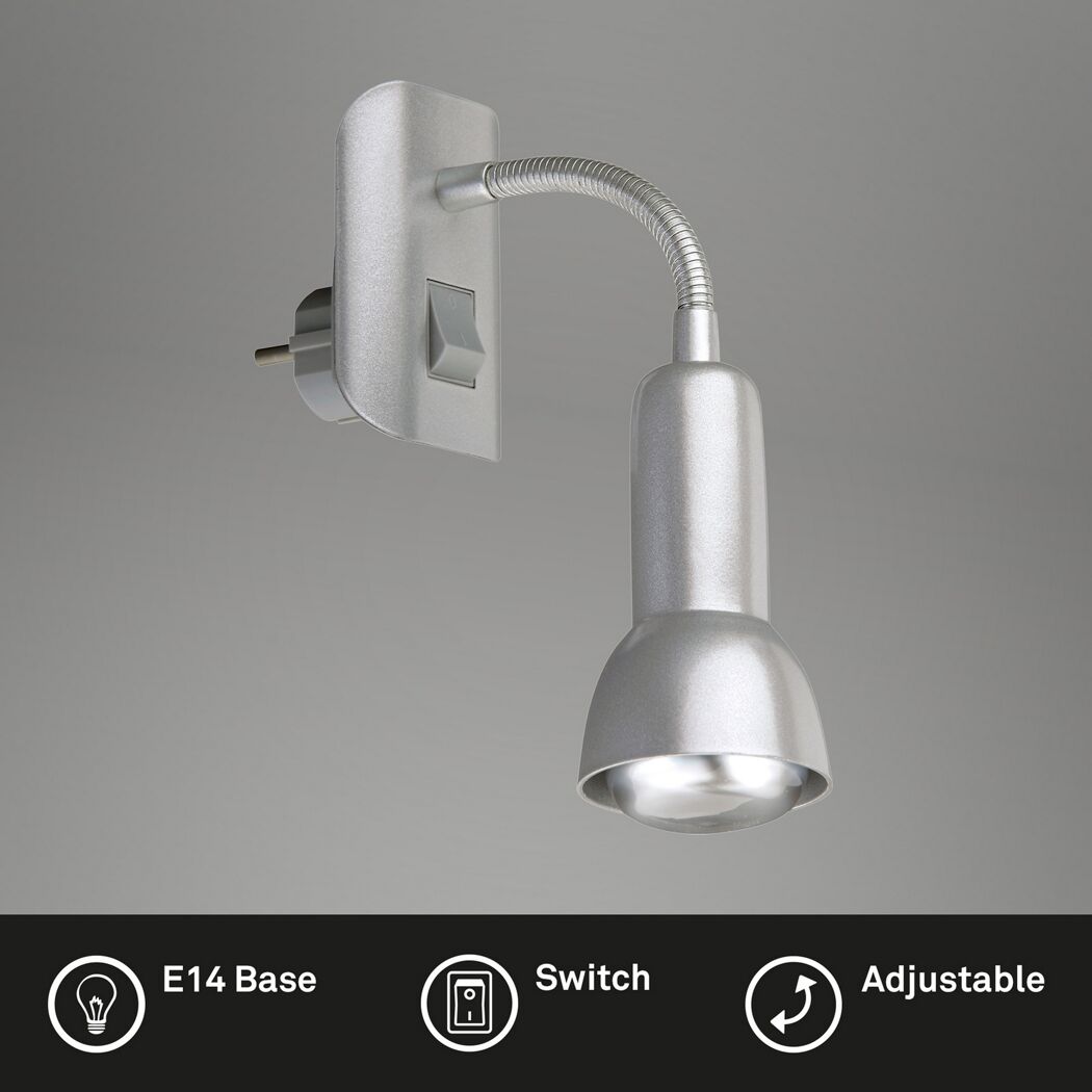 Steckerlampe 'Fiche' E14 25 W 22 x 7 cm