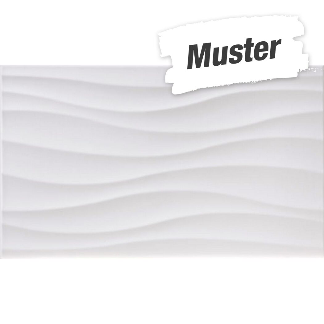 Muster zur Wandfliese 'Atrium' Steingut weiß egeo 33,3 x 55 cm