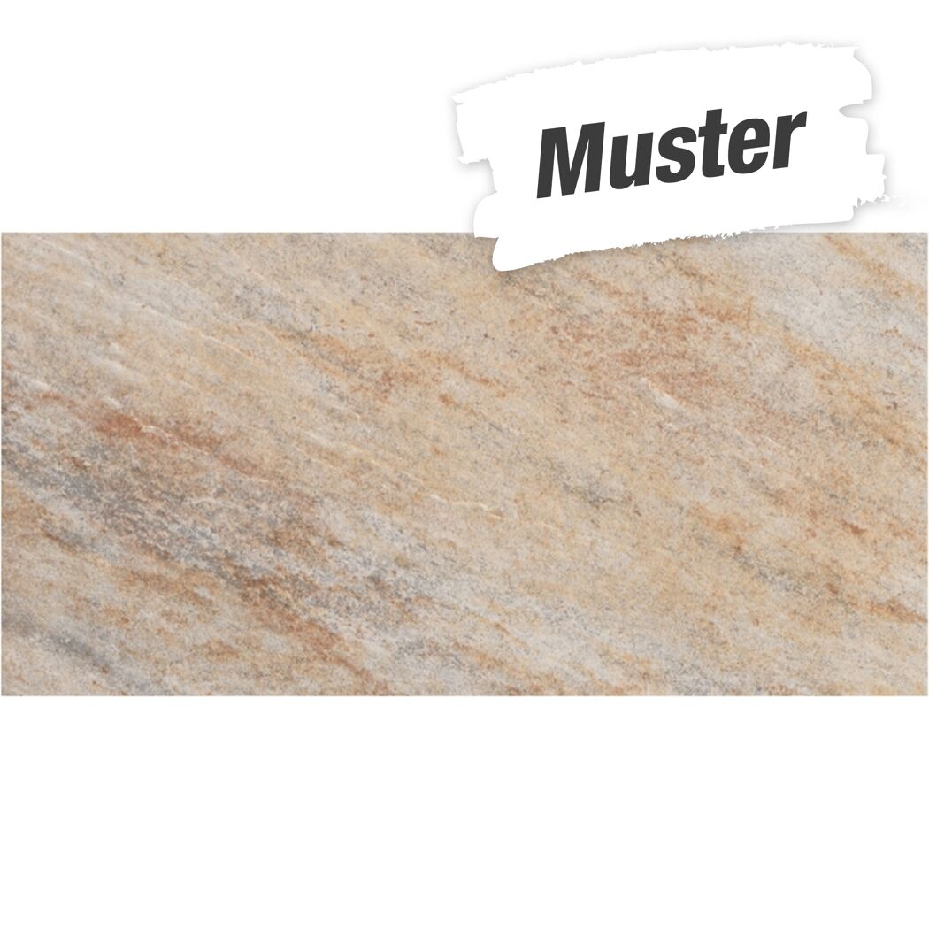 Muster zur Bodenfliese 'Quarzite' Feinsteinzeug beige 30,2 x 60,4 cm