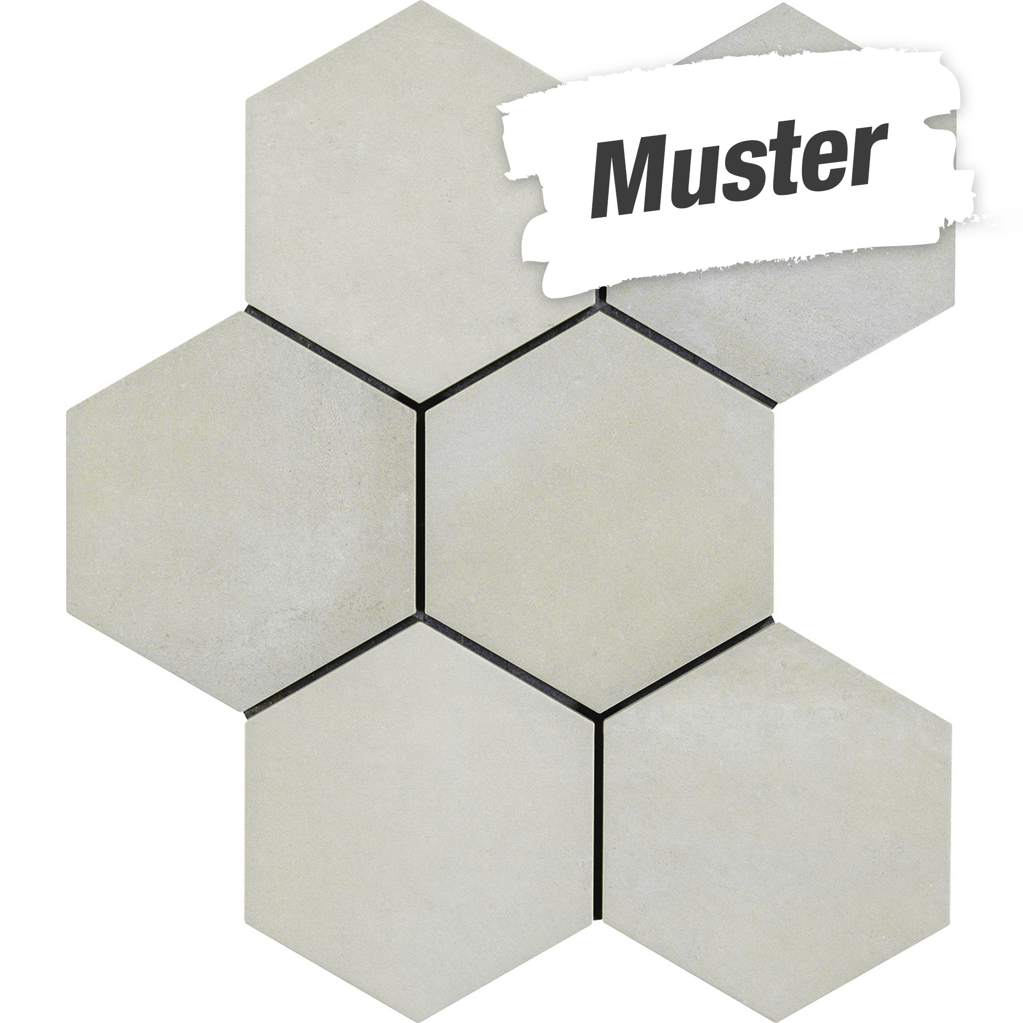Muster zur Bodenfliese 'Time Hex' Feinsteinzeug weiß 18,2 x 21 cm + product picture