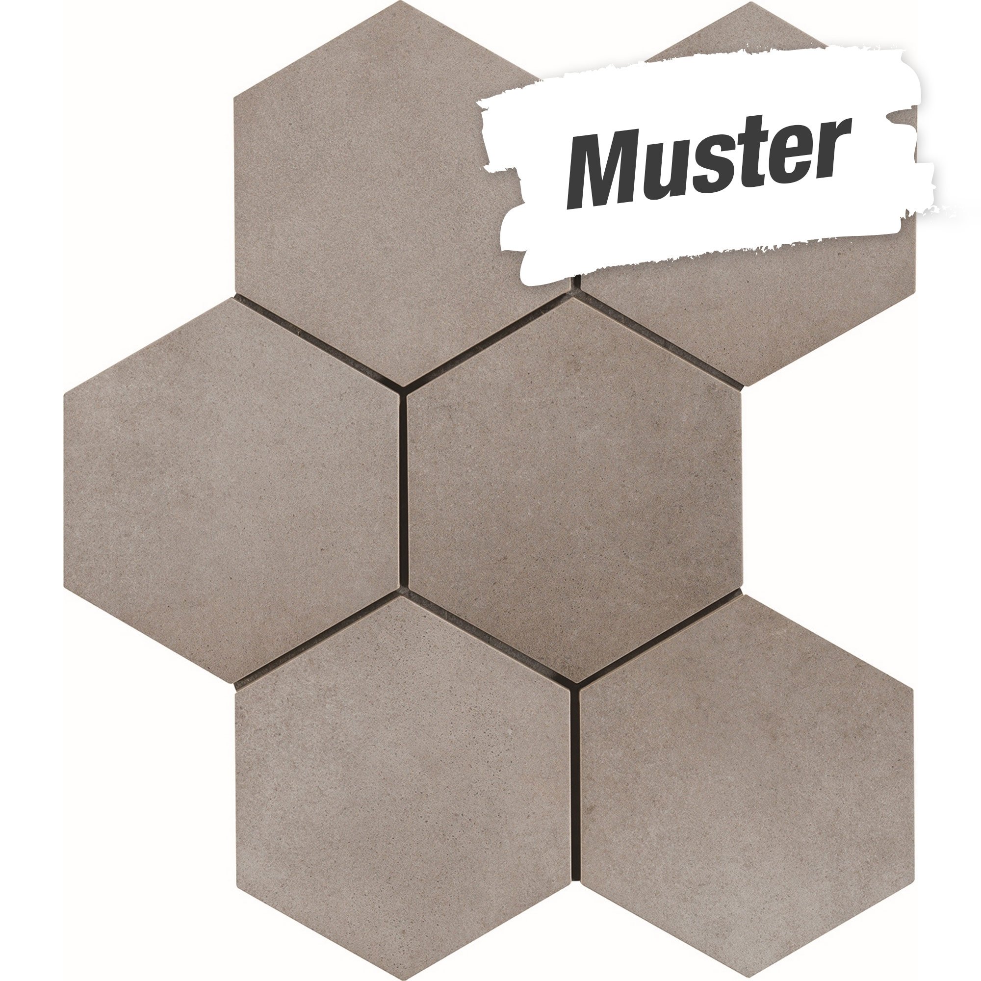 Muster zur Bodenfliese 'Time Hex' Feinsteinzeug grau 18,2 x 21 cm + product picture
