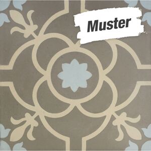Muster zu Bodenfliese 'Cement' Zement beige/braun/blau 20 x 20 cm