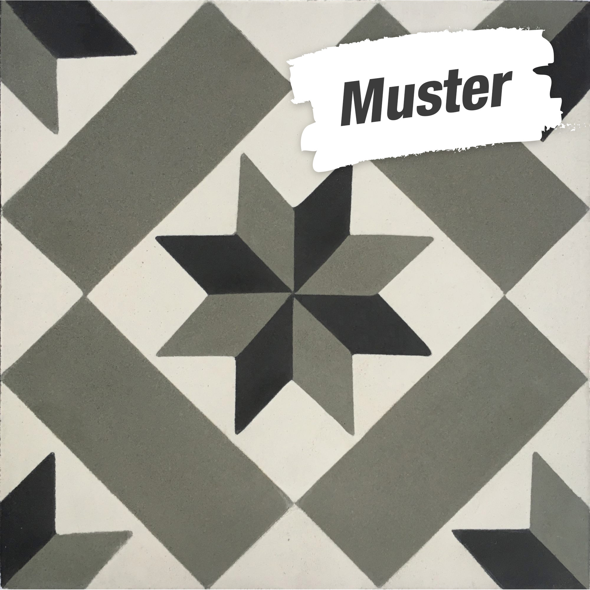 Muster zu Bodenfliese 'Cement' Zement grau/schwarz/beige 20 x 20 cm + product picture