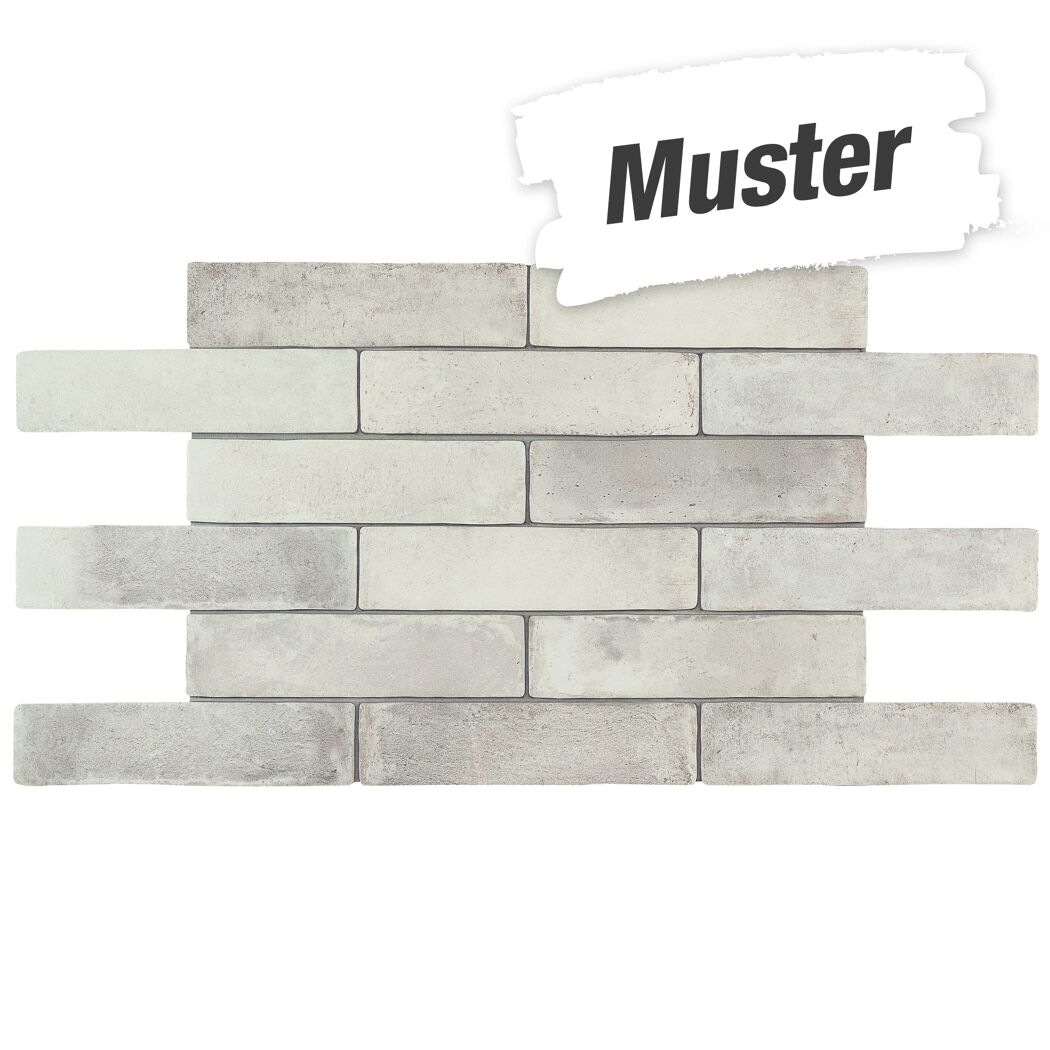 Muster zur Bodenfliese 'Terramix' Feinsteinzeug grau 7 x 28 cm