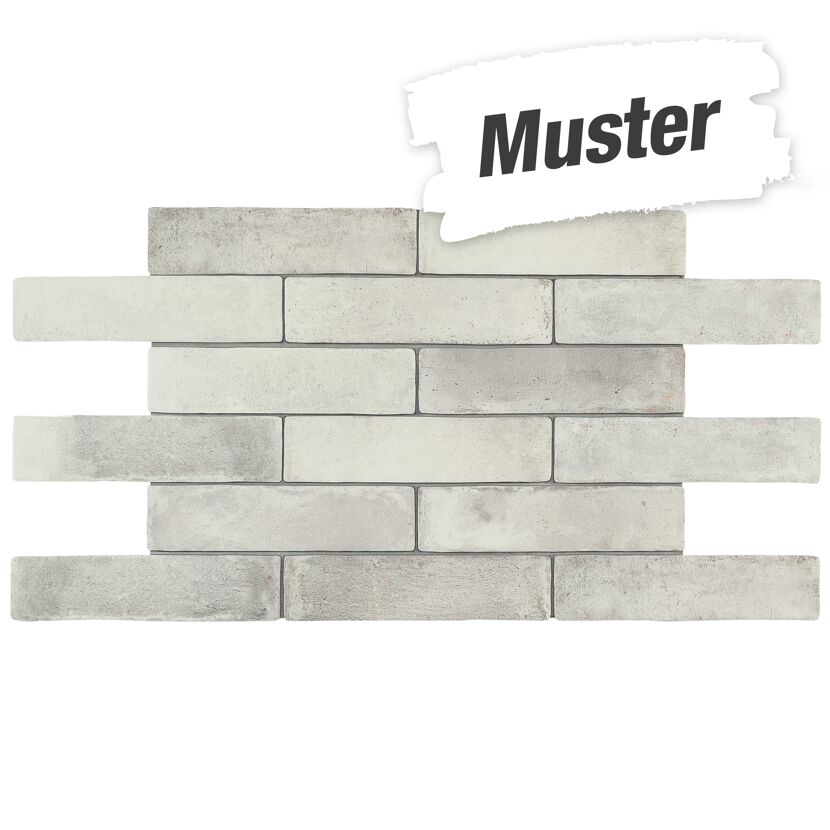Muster zur Bodenfliese 'Terramix' Feinsteinzeug grau 7 x 28 cm