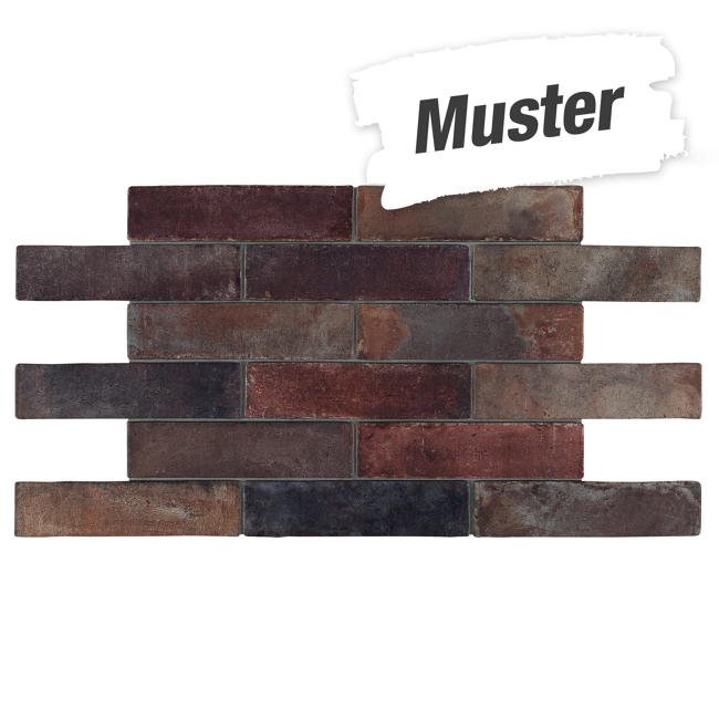 Bild von Muster zur Bodenfliese 'Terramix' Feinsteinzeug braun 7 x 28 cm