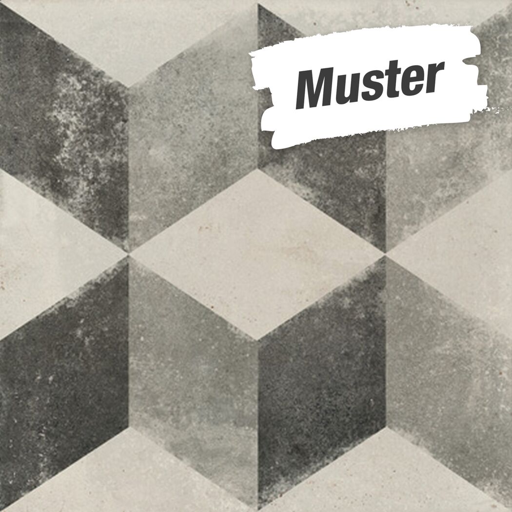 Muster zur Bodenfliese 'Vintage' Feinsteinzeug cubo 20 x 20 cm