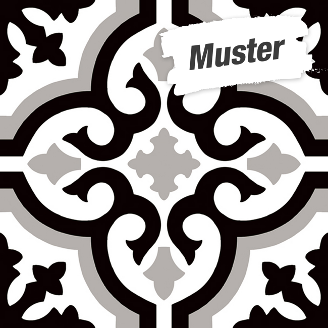 Bild von Muster zur Bodenfliese 'Retro Cosenza' Feinsteinzeug mehrfarbig 22,5 x 22,5 cm
